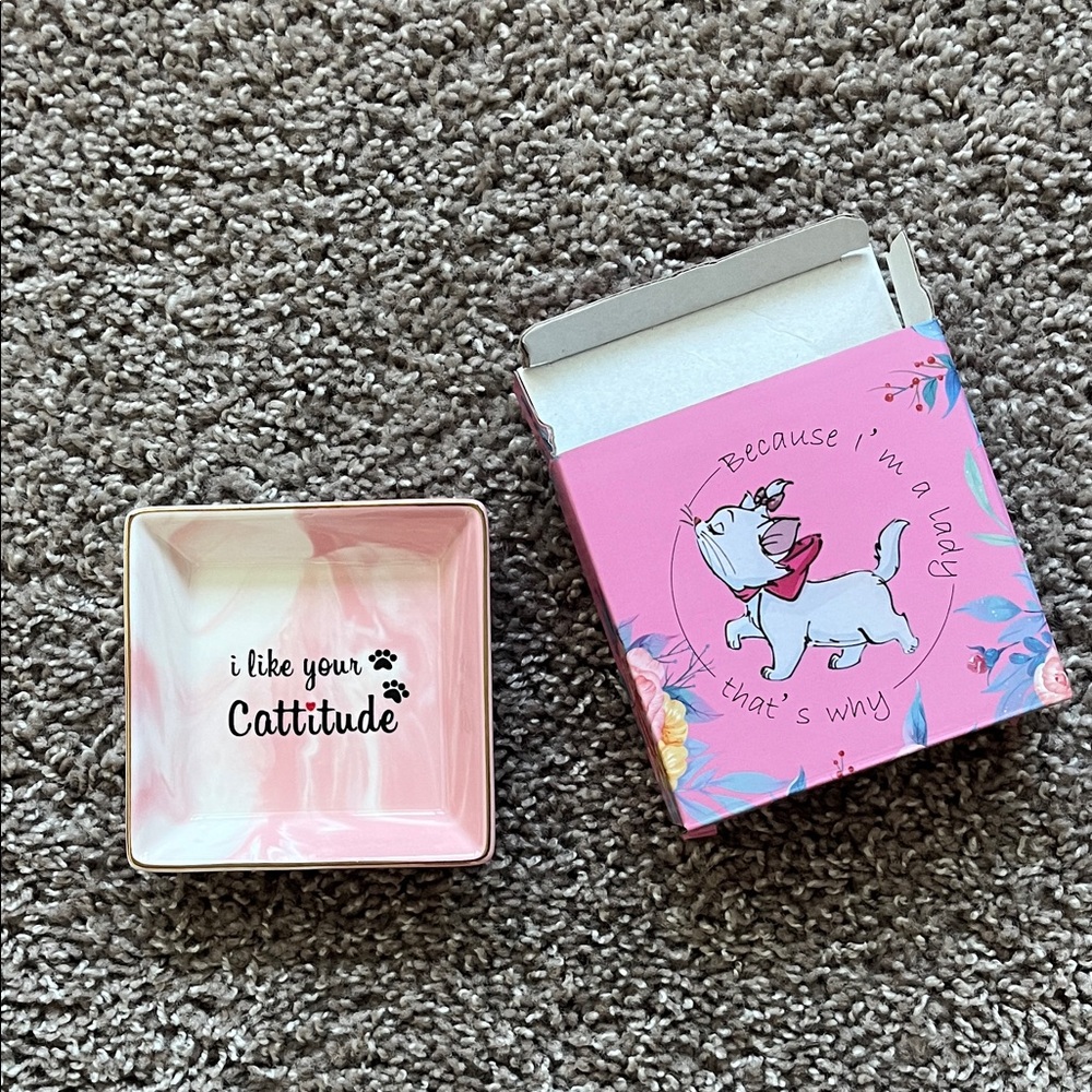 Hallmark Pink Cat Attitude Trinket Dish